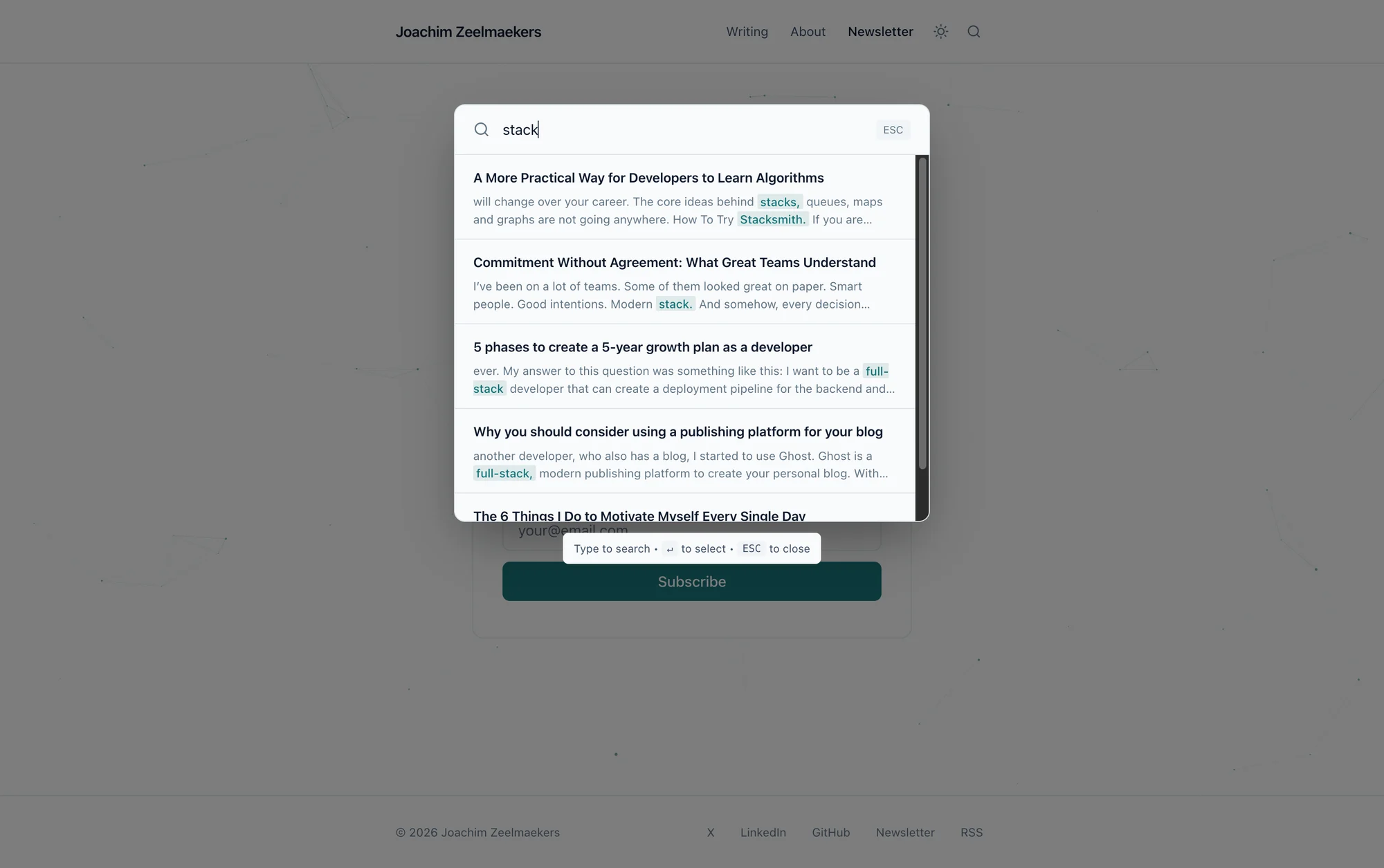 Site features overview in the new blog